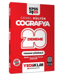 2025 KPSS Genel Kültür Coğrafya Tamamı Çözümlü 20 Deneme Yediiklim Yayınları