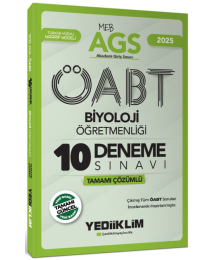 2025 MEB AGS ÖABT Biyoloji Öğretmenliği Tamamı Çözümlü 10 Deneme Sınavı Yediiklim Yayınları