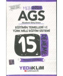 2025 MEB AGS Eğitimin Temelleri ve Türk Milli Eğitim Sistemi Tamamı Çözümlü 15 Deneme Yediiklim Yayınları