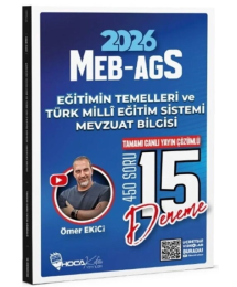 2026 MEB AGS Eğitimin Temelleri ve Türk Milli Eğitim Sistemi Mevzuat Bilgisi 15 Deneme Hoca Kafası