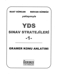 YDS SINAV STRATEJİLERİ 1 GRAMER KONU ANLATIMI 1. KİTAP