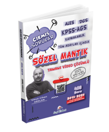 ALES DGS KPSS AGS Kaymakamlık Tüm Adaylar İçin Sözel Mantık Tamamı Video Çözümlü Çıkmış Sorular Dizgi Kitap