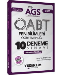 2025 MEB AGS ÖABT Fen Bilimleri Öğretmenliği Tamamı Çözümlü 10 Deneme Sınavı Yediiklim Yayınları
