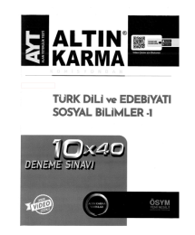 AYT Türk Dili ve Edebiyatı Sosyal Bilimler 1 10x40 Deneme Sınavı