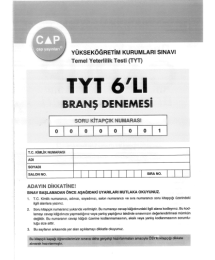 TYT 6'LI BRANŞ DENEMESİ