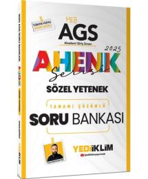 2025 MEB AGS Ahenk Serisi Sözel Yetenek Tamamı Çözümlü Soru Bankası Yediiklim Yayınları