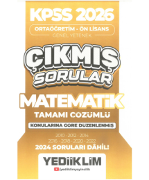 2026 KPSS Ortaöğretim-Önlisans Matematik Konularına Göre Çıkmış Sorular(2024 soruları dahil) Yediiklim Yayınları