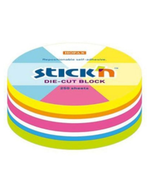 Hopax Stıck'n 21830 Yapışkanlı Yuvarlak Blok Neon 250 Yaprak