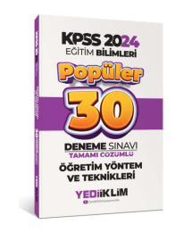 Öğretim Yöntem ve Teknikleri Popüler Tamamı Çözümlü 30 Deneme