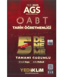 2025 MEB AGS ÖABT Tarih Öğretmenliği Tamamı Çözümlü Tarihin İzinde Eşsiz 5 li Deneme Yediiklim Yayınları