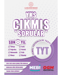 YKS Çıkmış Sorular TYT (Tüm Dersler) Son 8 Yıl (2018-205) MEB OGM
