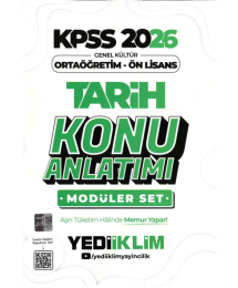 2026 KPSS Lise Ortaöğretim Ön Lisans Konu Anlatımlı Modüler TARİH Yediiklim Yayınları