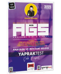 2025 MEB AGS Anayasa ve Mevzuat Bilgisi Çek Kopart Yaprak Test Yargı Yayınları