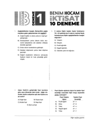 İKTİSAT 10 LU DENEME 2022