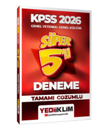 2026 KPSS Genel Yetenek Genel Kültür Tamamı Çözümlü Süper 5 li Deneme Yediiklim Yayınları