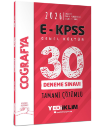 2026 E-KPSS Tüm Adaylar İçin Genel Kültür Coğrafya Tamamı Çözümlü 30 Deneme Sınavı Yediiklim Yayınları