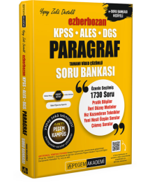 2026 AGS-KPSS-ALES-DGS Ezberbozan Paragraf Tamamı Video Çözümlü Soru Bankası Pegem Akademi Yayıncılık