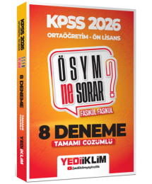 2026 KPSS Lise Ortaöğretim Ön Lisans ÖSYM Ne Sorar 8 Deneme Fasikül Çözümlü Yediiklim Yayınları