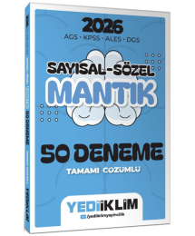 2026 AGS KPSS ALES DGS Sayısal Sözel Mantık Tamamı Çözümlü 50 Deneme Yediiklim Yayınları
