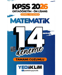 2026 KPSS Ortaöğretim Ön Lisans Genel Yetenek Matematik Tamamı Çözümlü 14 Deneme Yediiklim Yayınları