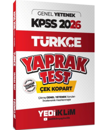 2026 KPSS Genel Yetenek Türkçe Çek Kopart Yaprak Test Yediiklim Yayınları