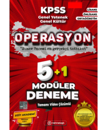 KPSS Genel Kültür Genel Yetenek Operasyon 5 Deneme Video Çözümlü Mehmet Eğit Yayınları