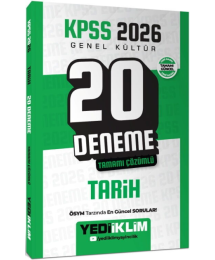 2026 KPSS Genel Kültür Tarih Tamamı Çözümlü 20 Deneme Yediiklim Yayınları