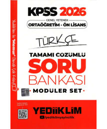 2026 KPSS Lise Ortaöğretim Ön Lisans Soru Bankası Çözümlü Modüler TÜRKÇE Yediiklim Yayınları