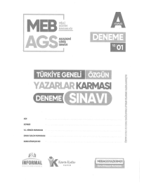 2025 MEB AGS TÜRKİYE GENELİ DENEME SINAVLARI KARAKUTU 1-2-3-4-6-7-8 DENEMELER (TAMAMI ÇÖZÜMLÜ)