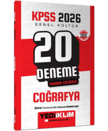 2026 KPSS Genel Kültür Coğrafya Tamamı Çözümlü 20 Deneme Yediiklim Yayınları