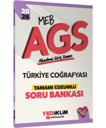 2026 MEB AGS Türkiye Coğrafyası Tamamı Çözümlü Soru Bankası Yediiklim Yayınları
