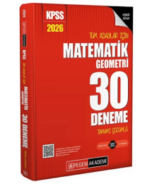 2026 KPSS Tüm Adaylar İçin Matematik Geometri 30 Deneme Tamamı Çözümlü Pegem Yayınları