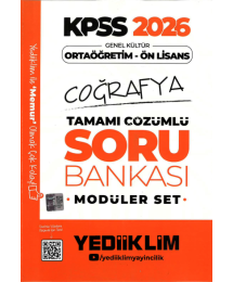 2026 KPSS Lise Ortaöğretim Ön Lisans Soru Bankası Çözümlü Modüler COĞRAFYA Yediiklim Yayınları