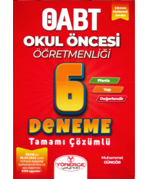 ÖABT Okul Öncesi Öğretmenliği 6 Deneme Çözümlü Yönerge Yayınları