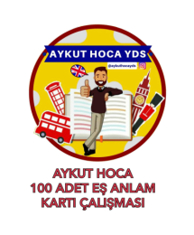 AYKUT HOCA 100 ADET EŞ ANLAM KARTI ÇALIŞMASI