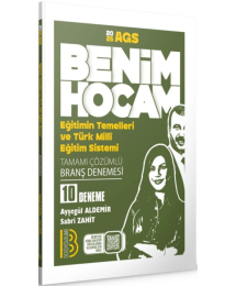 MEB-AGS Eğitimin Temelleri ve Türk Milli Eğitim Sistemi 10 Deneme Çözümlü - Ayşegül Aldemir, Sabri Zahit Benim Hocam Yayınları