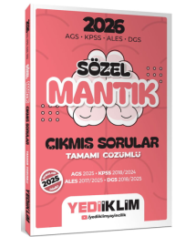 2026 AGS KPSS ALES DGS Sözel Mantık Tamamı Çözümlü Çıkmış Sorular Yediiklim