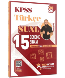 2026 KPSS Atölye Serisi Türkçe Sual Tamamı Video Çözümlü 15 Deneme Sınavı Yediiklim Yayınları