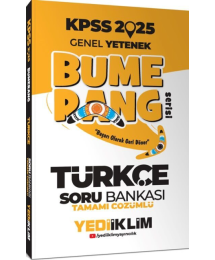 2025 KPSS Genel Yetenek Bumerang Türkçe Tamamı Çözümlü Soru Bankası Yediiklim Yayınları