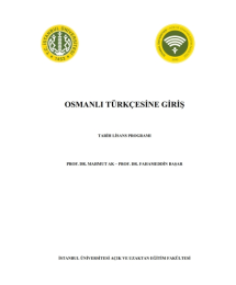 Osmanlı Türkçesine Giriş