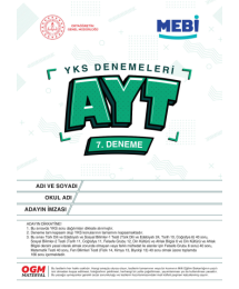 YKS Denemeleri AYT 7. Deneme MEBİ