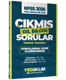 2026 KPSS Tüm Adaylar İçin Dil Bilgisi Konularına Göre Düzenlenmiş Tamamı Çözümlü Çıkmış Sorular (2010-2025) Yediiklim Yayınları