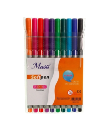 Masis Fineliner Softpen Kalem 10 Renk Pvc S5304-10c