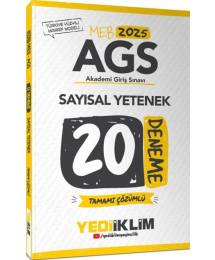 2025 MEB AGS Sayısal Yetenek Tamamı Çözümlü 20 Deneme Yediiklim Yayınları