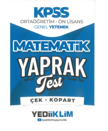 2026 KPSS Ortaöğretim-Önlisans Matematik Çek Kopart Yaprak Test Yediiklim Yayınları