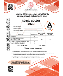 2025 LGS Sınav Soruları (Sözel- Sayısal Beraber)