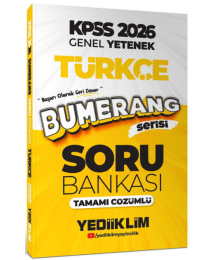 2026 KPSS Türkçe Bumerang Soru Bankası Çözümlü Yediiklim Yayınları
