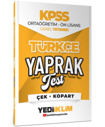 2026 KPSS Ortaöğretim-Önlisans Türkçe Çek Kopart Yaprak Test Yediiklim Yayınları