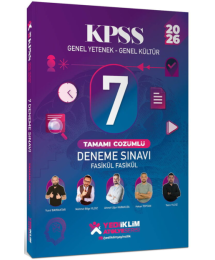 2026 KPSS Genel Yetenek-Genel Kültür Fasikül Fasikül 7 Deneme Sınavı Tamamı Çözümlü Yediiklim Yayınları