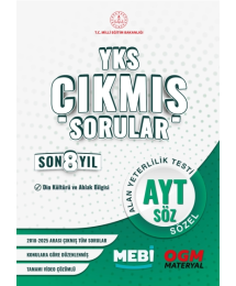 YKS Çıkmış Sorular AYT Din Kültürü ve Ahlak Bilgisi Son 8 Yıl (2018-205) MEB OGM